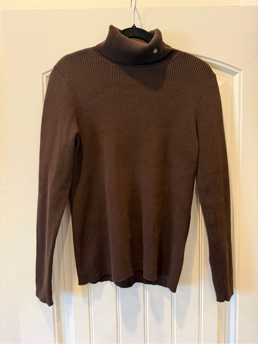 Ralph Lauren Brown Ribbed Turtleneck Sweater
